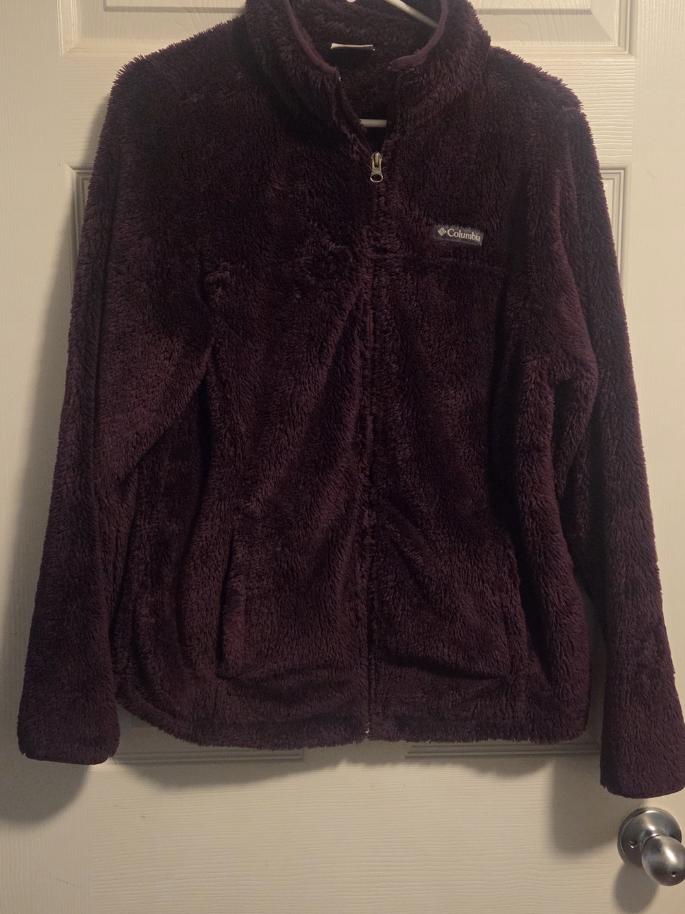 Columbia Women's Plush Full-Zip Jacket - Deep Plum Purple Large Fuzzy